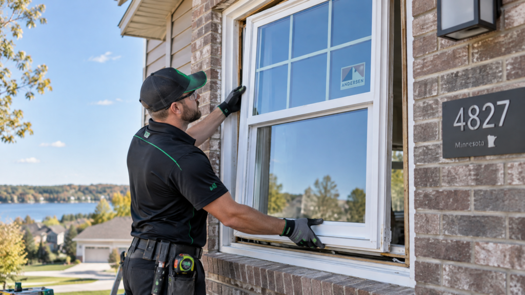 New window installation on a Minnesota home